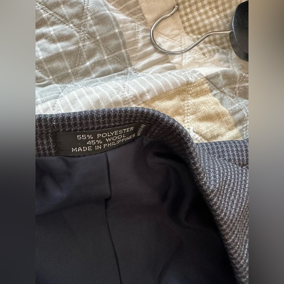 Checkered gray black wool mix blazer - Picture 4 of 4